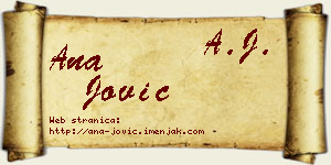 Ana Jović vizit kartica